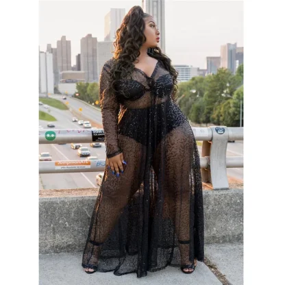 Sexy Mesh Plus Size Maxi Dresses