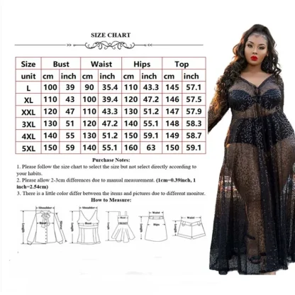 Sexy Mesh Plus Size Maxi Dresses - Image 4