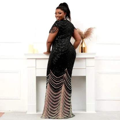 Beaded Hem Plus Size Maxi Dresses - Image 4