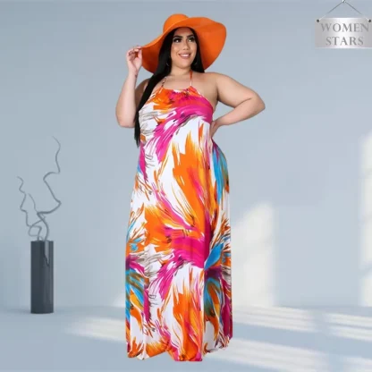 Open Back Plus Size Maxi Dresses