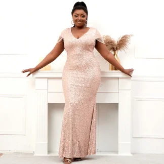 Plus Size Maxi Dress With Sleeves