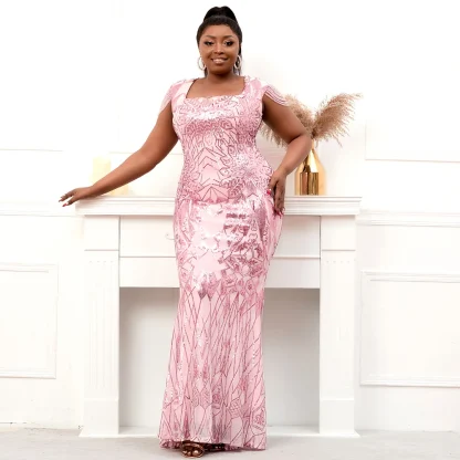 Square Neck Plus Size Maxi Dresses - Image 4