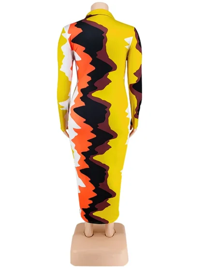 Down Collar Plus Size Maxi Dresses - Image 4