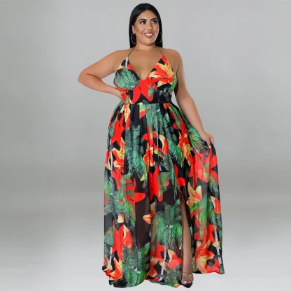 Sexy Backless Plus Size Maxi Dresses