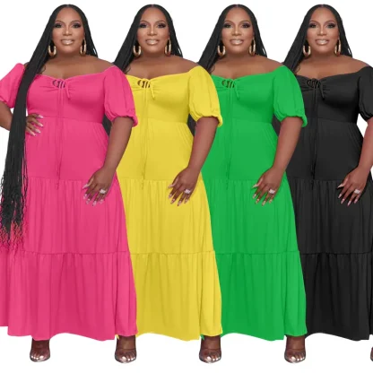 Summer Tiered Plus Size Maxi Dresses - Image 3