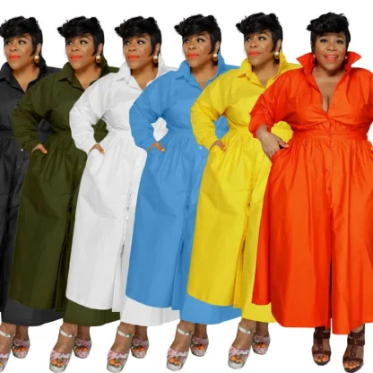 Casual Plain Plus Size Maxi Dresses - Image 3