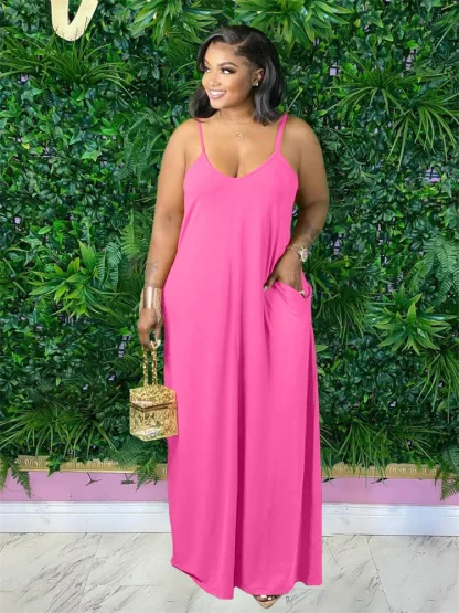 Casual Slip Plus Size Maxi Dresses - Image 4
