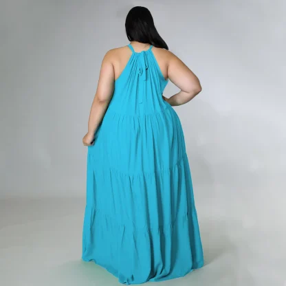 Halter Sleeve Plus Size Maxi Dresses - Image 4