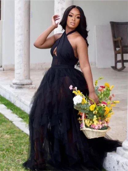 Sexy Chiffon Plus Size Maxi Dresses