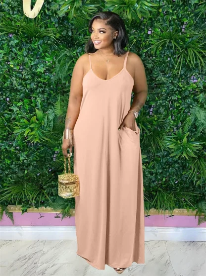 Casual Slip Plus Size Maxi Dresses - Image 5