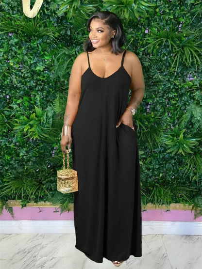 Casual Slip Plus Size Maxi Dresses