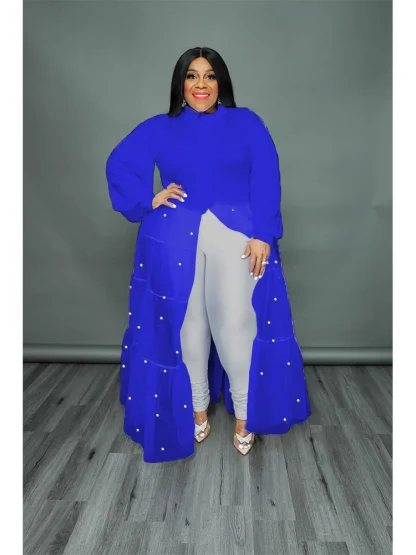 Mesh Sequined Plus Size Maxi Dresses - Image 3