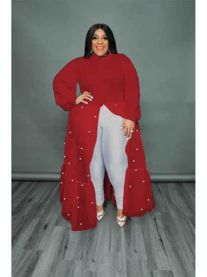 Mesh Sequined Plus Size Maxi Dresses - Image 5