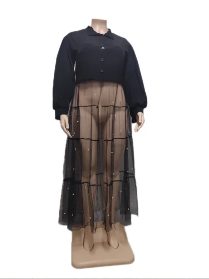 Mesh Sequined Plus Size Maxi Dresses - Image 6