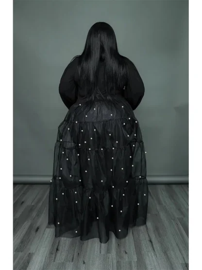Mesh Sequined Plus Size Maxi Dresses - Image 2