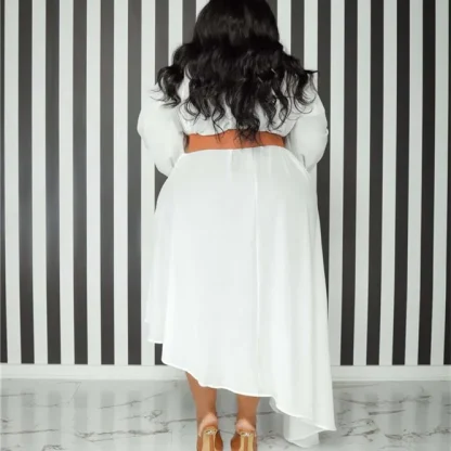 Long Mesh Hem Plus Size Maxi Dresses - Image 4