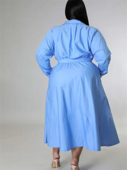 Pleated Fall Plus Size Maxi Dresses - Image 2