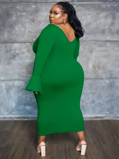 Flared Sleeve Plus Size Maxi Dresses - Image 2