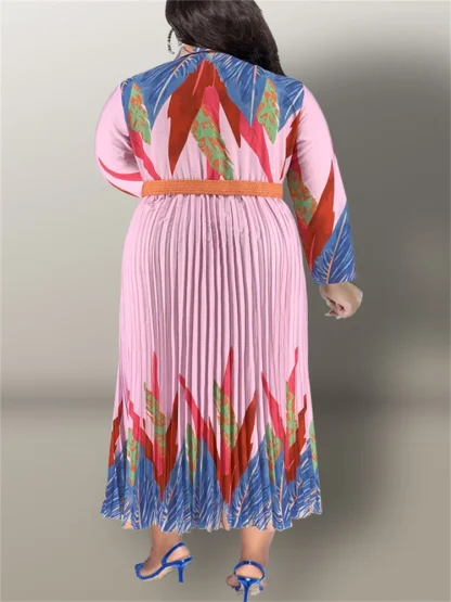 Elegant Pleated Plus Size Maxi Dresses - Image 3