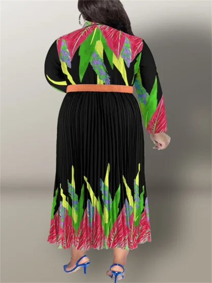 Elegant Pleated Plus Size Maxi Dresses - Image 4