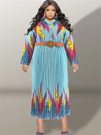 Elegant Pleated Plus Size Maxi Dresses - Image 5