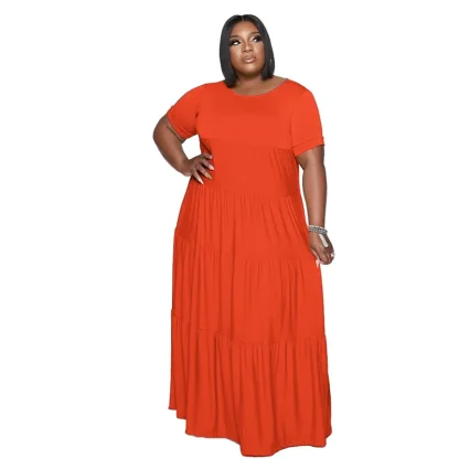 Loose Neck Plus Size Maxi Dresses - Image 4