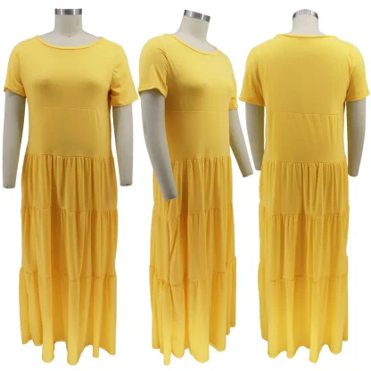 Loose Neck Plus Size Maxi Dresses - Image 5