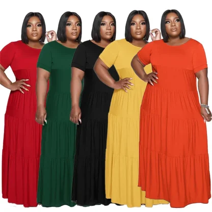 Loose Neck Plus Size Maxi Dresses - Image 2