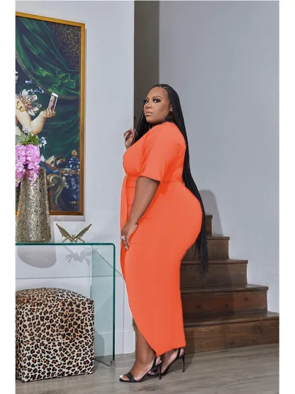 Hip Pleat Plus Size Maxi Dresses - Image 2