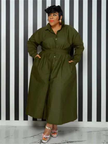 Casual Plain Plus Size Maxi Dresses - Image 4