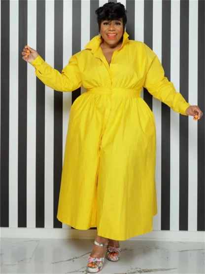 Casual Plain Plus Size Maxi Dresses - Image 5