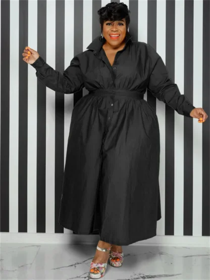 Casual Plain Plus Size Maxi Dresses