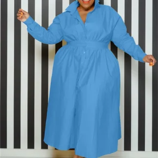 Blue Plus Size Maxi Dresses