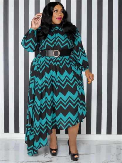 Slanted Hem Plus Size Maxi Dresses - Image 3