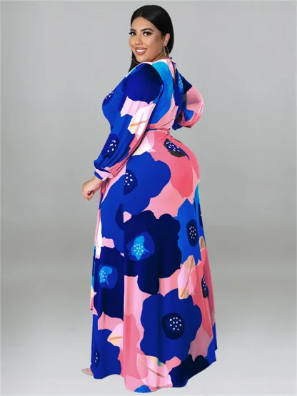 Elegant Floral Plus Size Maxi Dresses - Image 2