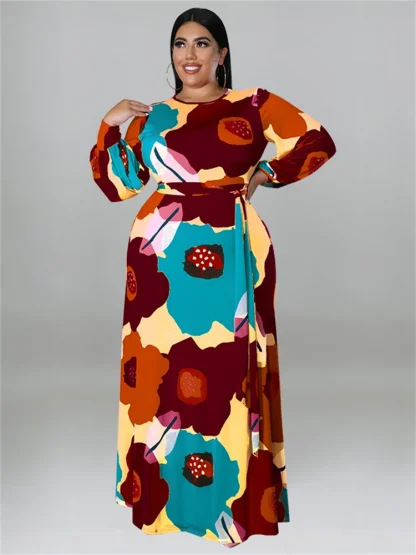Elegant Floral Plus Size Maxi Dresses - Image 5
