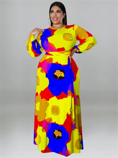 Elegant Floral Plus Size Maxi Dresses