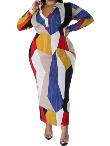 Printed Fit Plus Size Maxi Dresses - Image 6