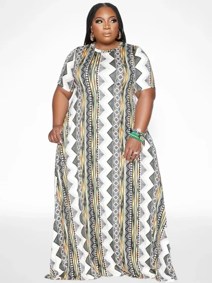 Printed Chic Plus Size Maxi Dresses - Image 4