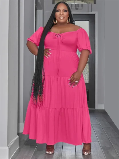 Summer Tiered Plus Size Maxi Dresses - Image 2