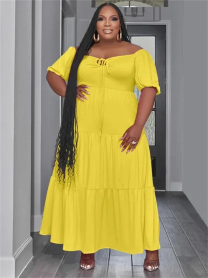 Summer Tiered Plus Size Maxi Dresses - Image 4