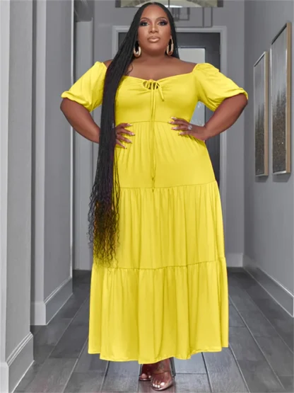 Summer Tiered Plus Size Maxi Dresses - Image 5