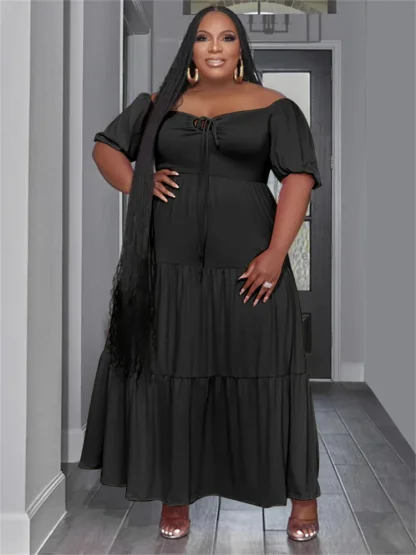 Summer Tiered Plus Size Maxi Dresses