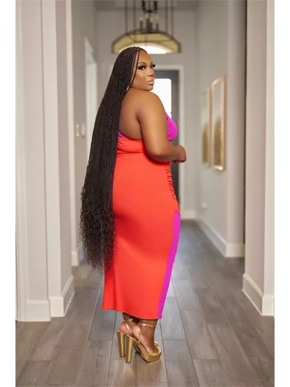 Color Block Plus Size Maxi Dresses - Image 2