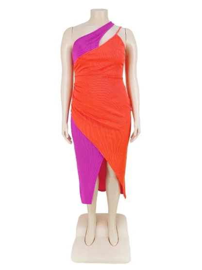 Color Block Plus Size Maxi Dresses - Image 6