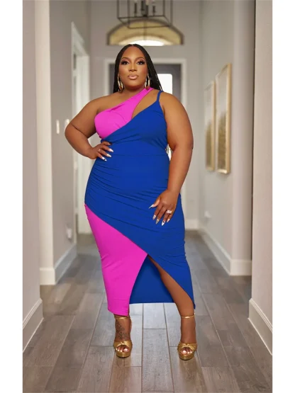 Color Block Plus Size Maxi Dresses