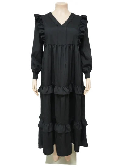 Elegant Long Sleeve Plus Size Maxi Dresses - Image 6