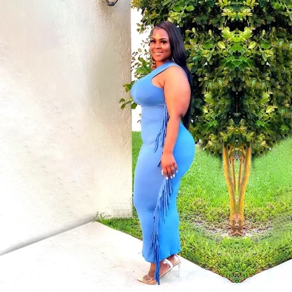 Side Tassel Plus Size Maxi Dresses - Image 2