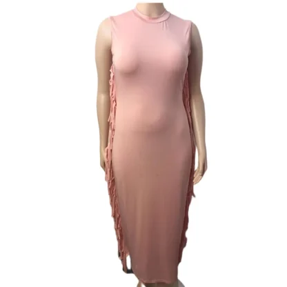 Side Tassel Plus Size Maxi Dresses - Image 4