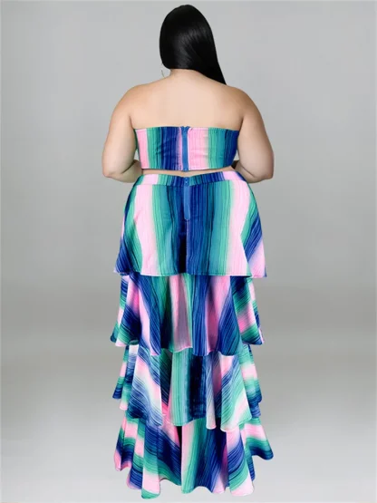 Ruffled Hem Plus Size Maxi Dresses - Image 2